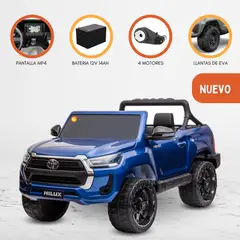 TOYOTA - Carro a Batería para Niños 4 x 4 «HILUX NEW» Blue