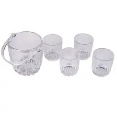 GENERICO - Hielera y vasos de vidrio decorativas