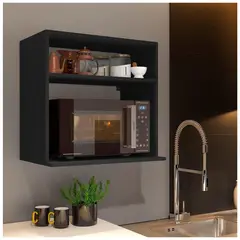 VENTITAS HOME - Estante para Cocina o Comedor Aéreo Negro
