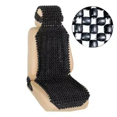 GENERICO - Respaldar de Auto Bolita con Cabecera Hilo Reforzado Negro