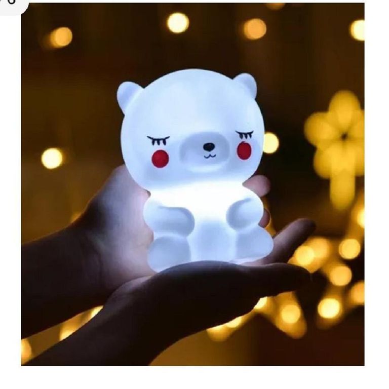 Mini Lampara Nocturna Luz Led Infantil Gatito Rosado