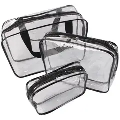 ZIMRAHYG - 3 Piezas Impermeable Bolsa De Cosméticos Transparente