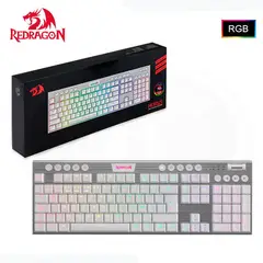 REDRAGON - Teclado HORUS FS K618W-RGB-SP WIRELESS BLANCO