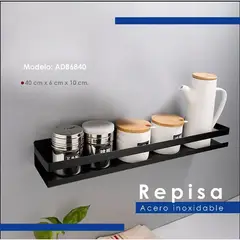 GENERICO - Repisa de Acero Negro 40 cm