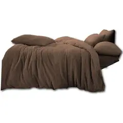 GENERICO - CUBRECAMA TRES PLAZAS KING DE PELUCHE PELO CORTO MARRON