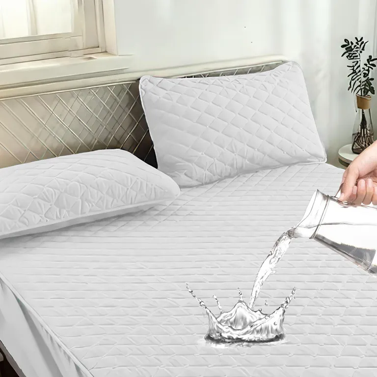 Cubre Colchon Impermeable 2 Plazas + Fundas Okaeri - Blanco
