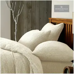 GENERICO - 3 PIEZAS COLCHA KING DE PELUCHE PELO CORTO PERLA