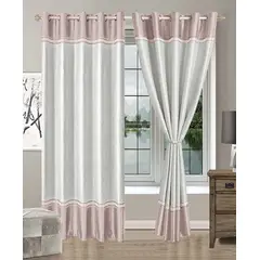 CASATEX - Set de Cortinas JACQUARD Blackout BICOLOR BRILLO 140x230cm