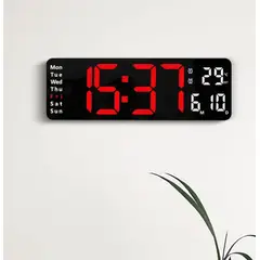 GENERICO - RELOJ DE PARED DIGITAL LED CON CONTROL REMOTO
