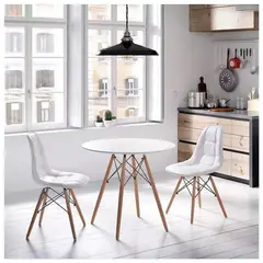 VENTITAS HOME - Mesa de Comedor + 2 Sillas Katalina Blanco