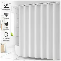 KELLER - Cortina de Baño Impermeable Premium 180x180 Blanco U88