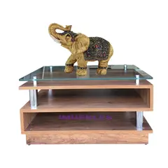 TEMEL - Mesa de Centro para Sala Mesa con tablero de vidrio