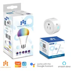 MADTRONIX - Combo Foco y Enchufe Inteligente Wifi Google y Alexa x 2