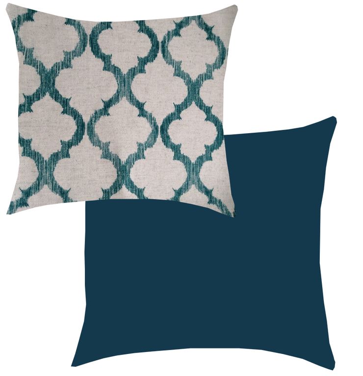 Set de cojines rombos verde océano 45 cm x 45 cm