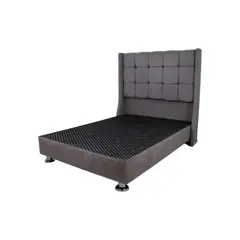 MUEBLES MACRUMO - Cama tapizada Atenas - 1.5 Plz - color gris oscuro