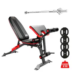 Xtreme Sport - Banca de Pesas Iron Gym  Barra + 20kg de Discos