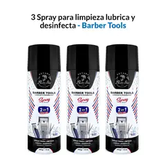 GENERICO - 3 Spray para limpieza lubrica y desinfecta - Barber Tools