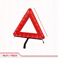 AUTOTECH - Triángulo de emergencia con LED de 44 cm con pilas