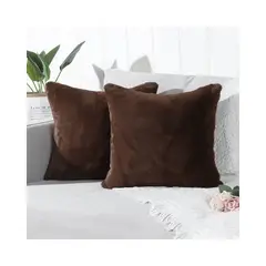 GENERICO - COJIN CUADRADO PELO CORTO 35X35 MARRON