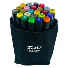 GENERICO - Set Plumones Marcadores Touch Doble Punta Para Colorear 24pc
