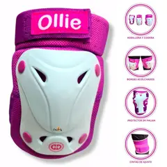 OLLIE - Set de Rodillera y Codera Para Niños LILA