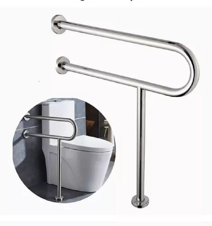 Barra De Seguridad Con Soporte De Pared A Piso Acero Inox