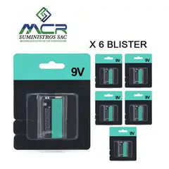 GENERICO - PILA BATERIA 9V BLISTER 1PIEZA (6 BLISTER)