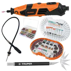 TRUPER - Mini taladro eléctrica rectificadora Multipropósito 381 piezas,