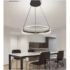 GENERICO - Lámpara de techo led aro 3 luces negro moderna
