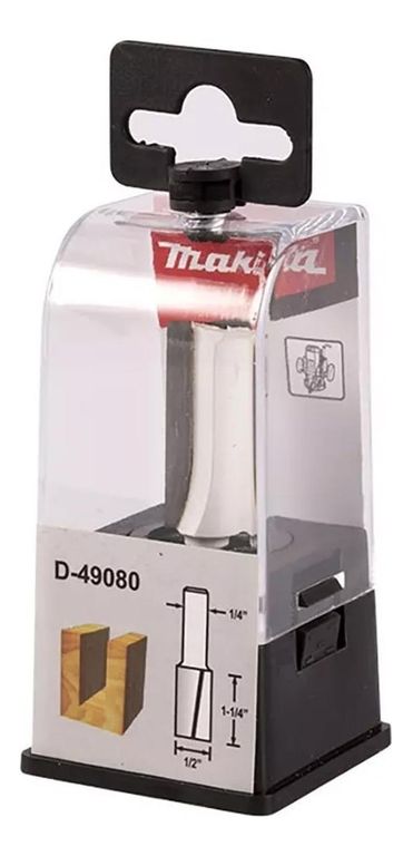 Fresa 1/4" Recto 1/2" 2 Filo sin Rodaje Altura 1 1/4" Makita D-49080