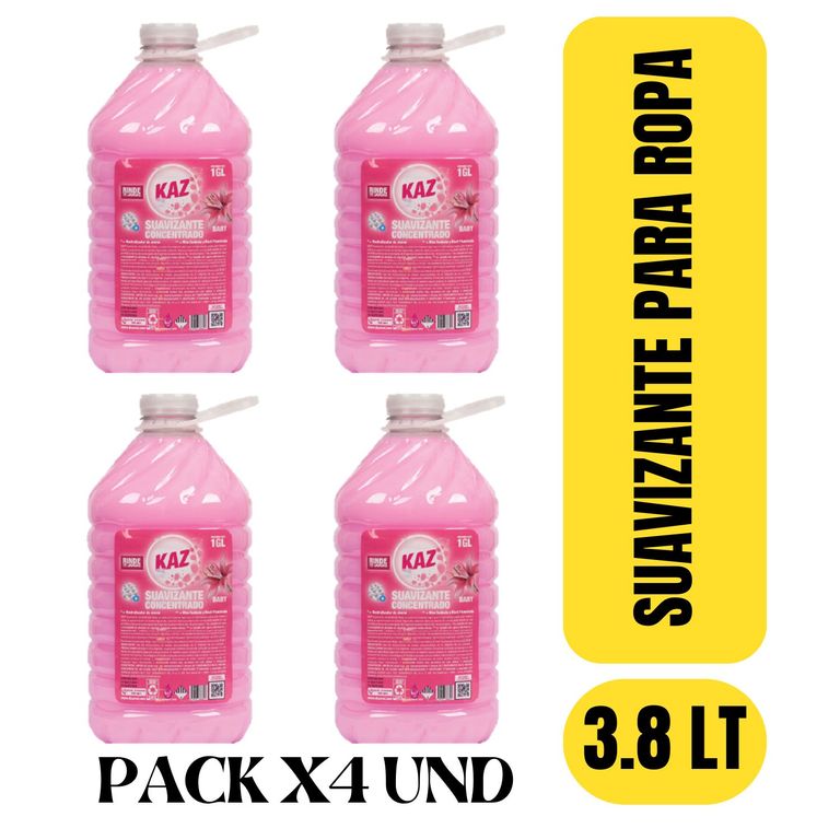 SUAVIZANTE PACK X4 UND PARA ROPA AROMA BEBE 3.8 LTS