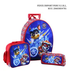 SCOOL - Set Maleta Ranger Grande Eva 3D Paw Patrol Niño