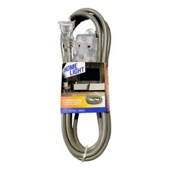 HOME LIGHT - Extension electrica vulcanizado 3 metros 3 tomas gris Home Light