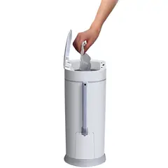 KOTIINI - Basurero sensor ABS con cepillo USB 8L blanco