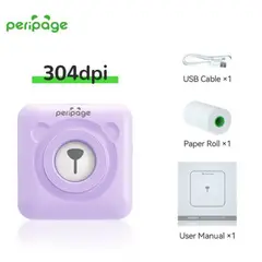PERIPAGE - Mini impresora bluetooth A6 304 dpi