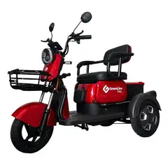 GREENLINE - Trimoto Electrica TM6L ROJO Litio LIFEPO4 Duracion 8 Años