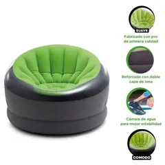 IMPORTADO MC - Silla Empire inflable Verde 3 pz 122x127x81