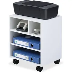 GENERICO - Mueble Auxiliar para impresora de melamina blanco