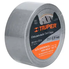TRUPER - Cinta Duct Tape 2 x 30m sella ductos Plateado