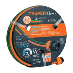 TRUPER - Manguera 1/2" Reforzada 3 Capas 10 Mts.