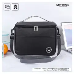 EASY&HOME - Lonchera Térmica Bolsa Almuerzo Impermeable EasyHome HYC280039 Negro
