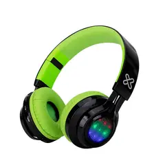 KLIPXTREME - Audífonos Bluetooth LiteBlast con Micrófono y Luces LED NegroVerde