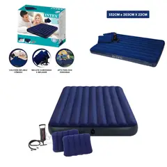 INTEX - Colchon Inflable Queen 2 1/2 Plazas 152x203x22