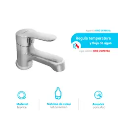 ITALGRIF - Mezcladora monocomando para lavatorio - Cromada Tahiti