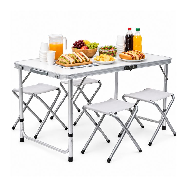Mesa plegable para picnic camping portátil con 4 sillas
