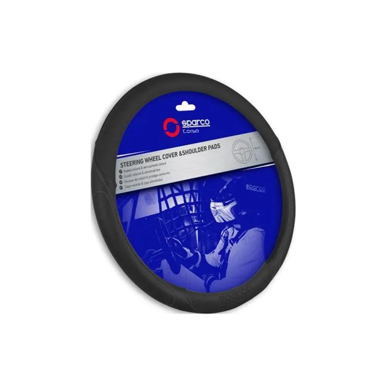 Cubre Volante SPARCO SPS117BKG Negro costura Gris