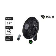 GENERICO - Ventilador de Pared Daju DT-186 con Control Remoto 80W