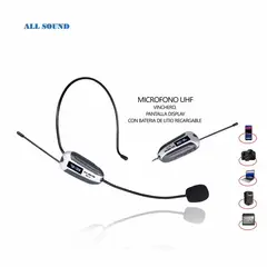 ALL SOUND - MICROFONO INALAMBRICO UHF MODELO VINCHERO RECARGABLE -