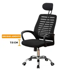 GENERICO - Silla de oficina Ejecutiva con CABECERA y SOPORTE LUMBAR