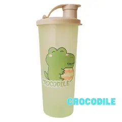 GENERICO - Vaso Tomatodo Kawaii Crocodile 2 en 1